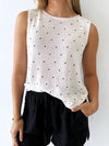 Little Lies / Spring Tank - White /Black Spot