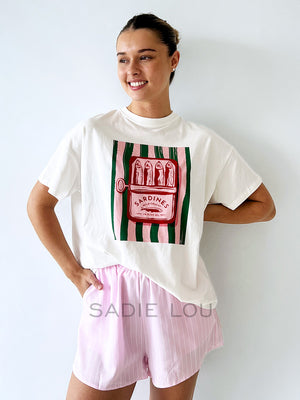 By Frankie / Blanca Shorts - Pink Pinstripe