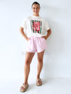 By Frankie / Blanca Shorts - Pink Pinstripe