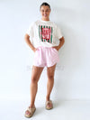 By Frankie / Blanca Shorts - Pink Pinstripe