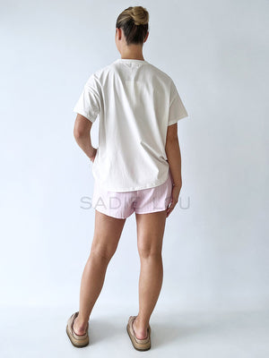 By Frankie / Blanca Shorts - Pink Pinstripe