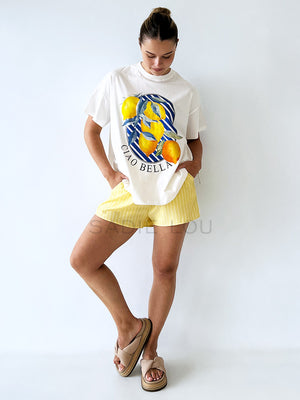 By Frankie / Blanca Shorts - Yellow Pinstripe