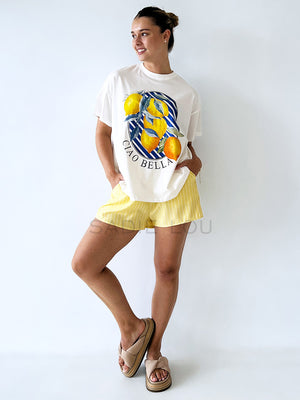 By Frankie / Blanca Shorts - Yellow Pinstripe