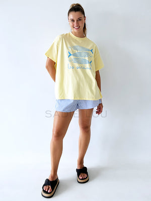 By Frankie / Blanca Shorts - Light Blue Stripe