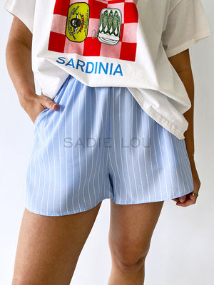 By Frankie / Blanca Shorts - Blue Pinstripe