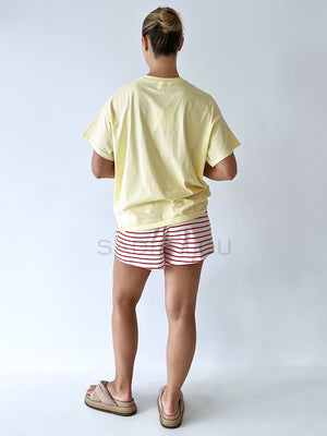 By Frankie / Blanca Shorts - Red/White Stripe Jersey