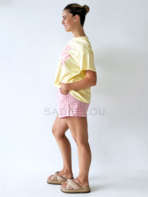 By Frankie / Blanca Shorts - Pink/Bone Gingham