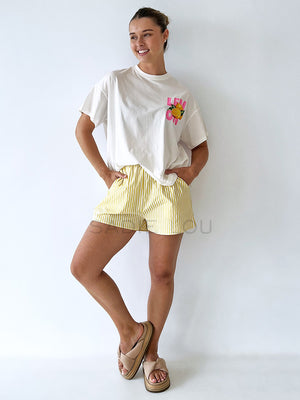 By Frankie / Blanca Shorts - Yellow Stripe