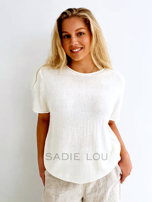 Little Lies / Spring Knit Tee - White