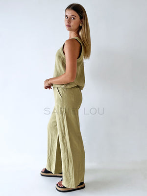 Little Lies / Jude Linen Pant - Khaki