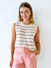 Little Lies / Spring Tank - Peach Stripe