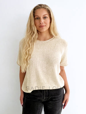 Little Lies / Spring Knit Tee - Oat