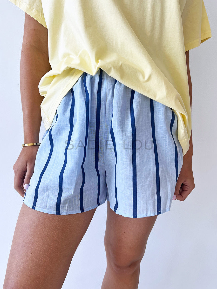 By Frankie / Blanca Shorts - Blue Bold Stripe