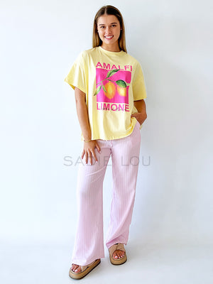 By Frankie / Corfu Pant Pink Pinstripe