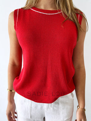 Little Lies / Nautical Spring Tank Red