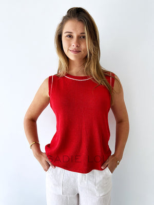 Little Lies / Nautical Spring Tank Red