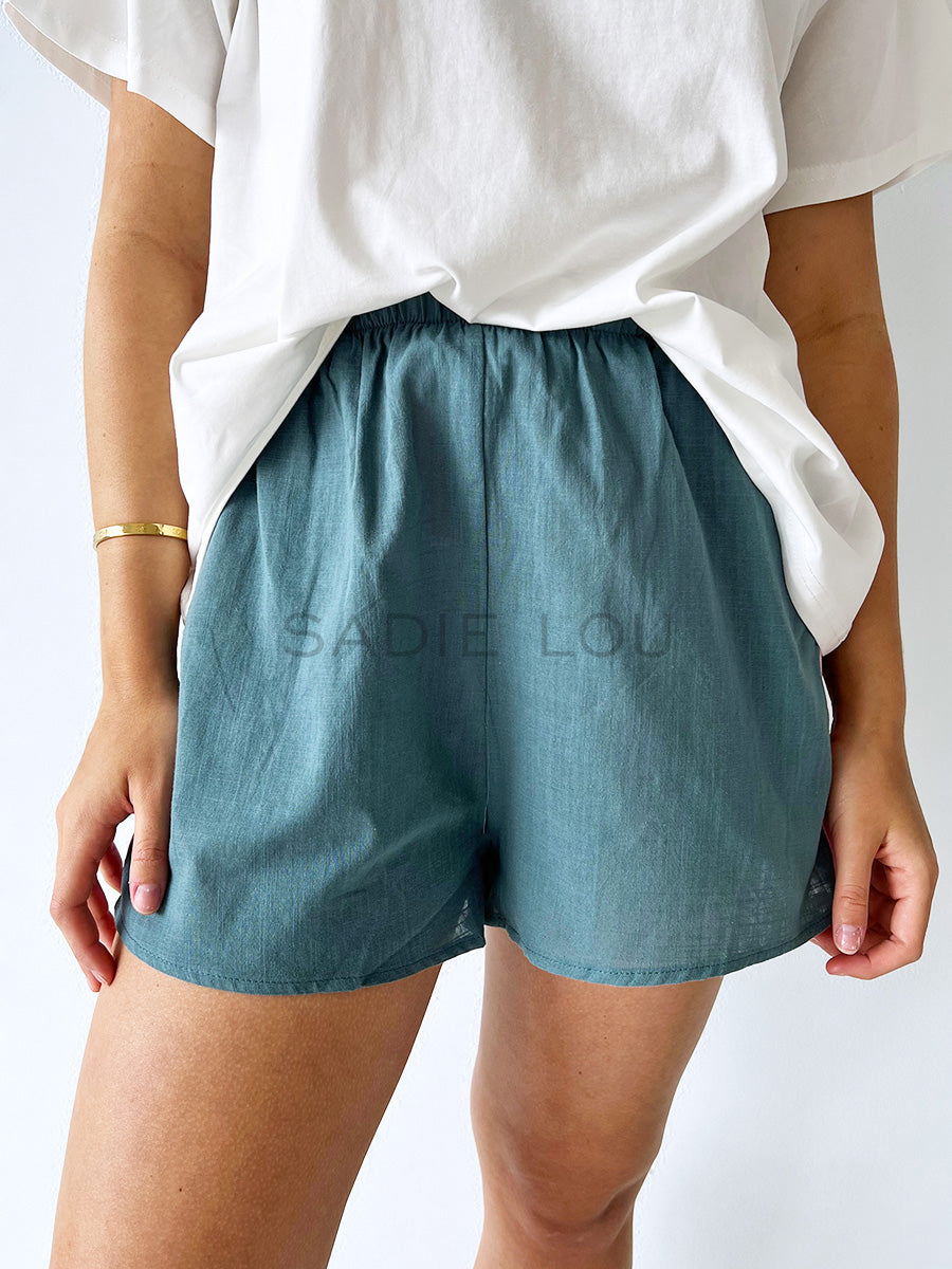 By Frankie /  Racer Shorts - Forest/Pink