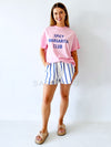 By Frankie / Blanca Shorts - White/Blue Stripe