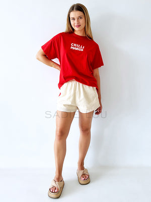 By Frankie / Racer Shorts - Beige/Red Stripe