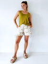 Little Lies / Square Neck Tank - Khaki