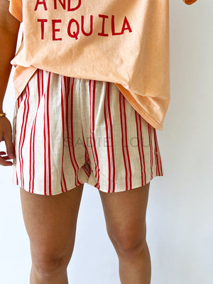 By Frankie / Soleil Shorts - Red/Beige