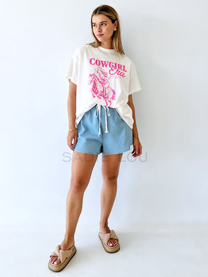 By Frankie / We The Babes Tee - Pink and White