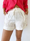 Little Lies / Bronte Linen Shorts - White