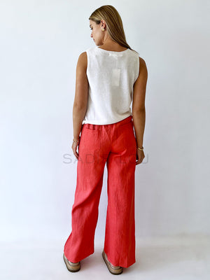 Little Lies / Della Linen Pant - Melon