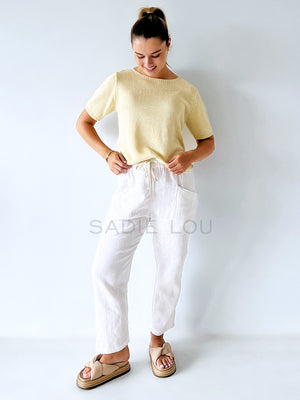 Little Lies / Spring Knit Tee - Lemon