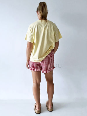 By Frankie / Blanca Shorts - Red Frill Gingham