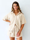 By Frankie / Georgie Stripe Short Set Tan