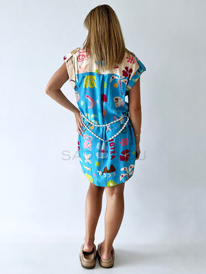 Palm Collective / Tropicana Shirt Dress - W/ Shell Belt