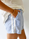 By Frankie /  Racer Shorts - Blue Gingham