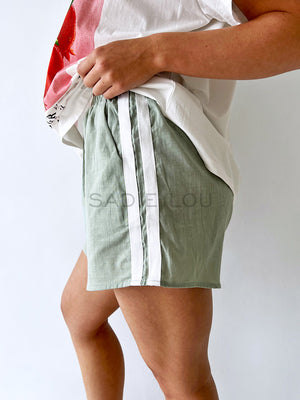 By Frankie /  Racer Shorts - Sage