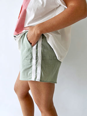 By Frankie /  Racer Shorts - Sage