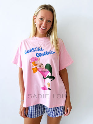 By Frankie / Coastal Cowgirl Tee - Pink