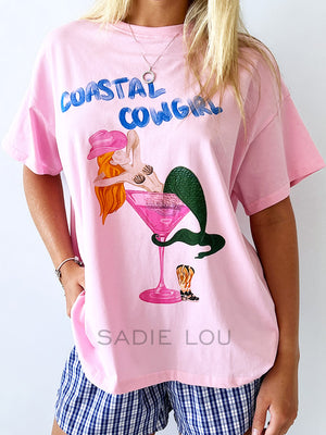 By Frankie / Coastal Cowgirl Tee - Pink