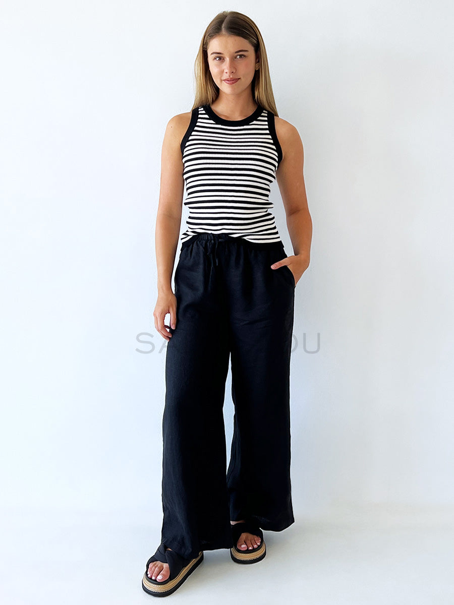 Little Lies / Tara Linen Pants - Black