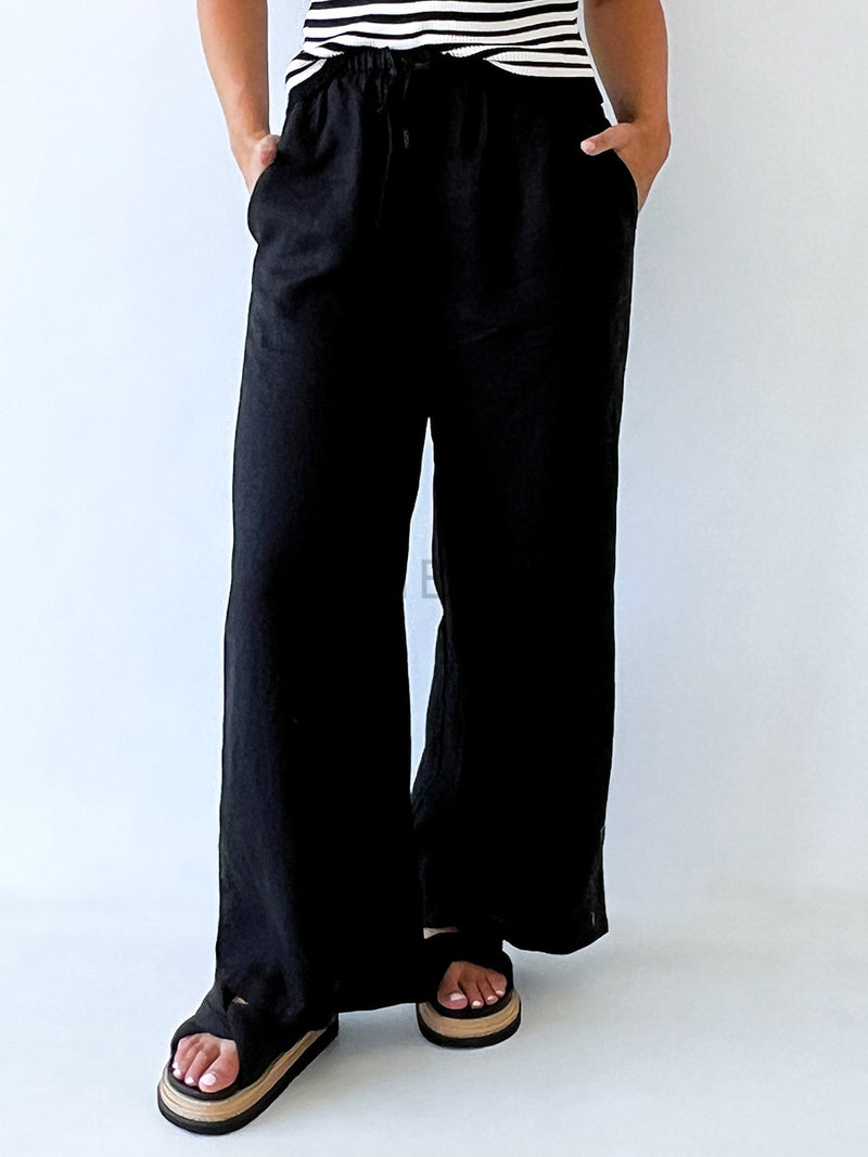 Little Lies / Tara Linen Pants - Black