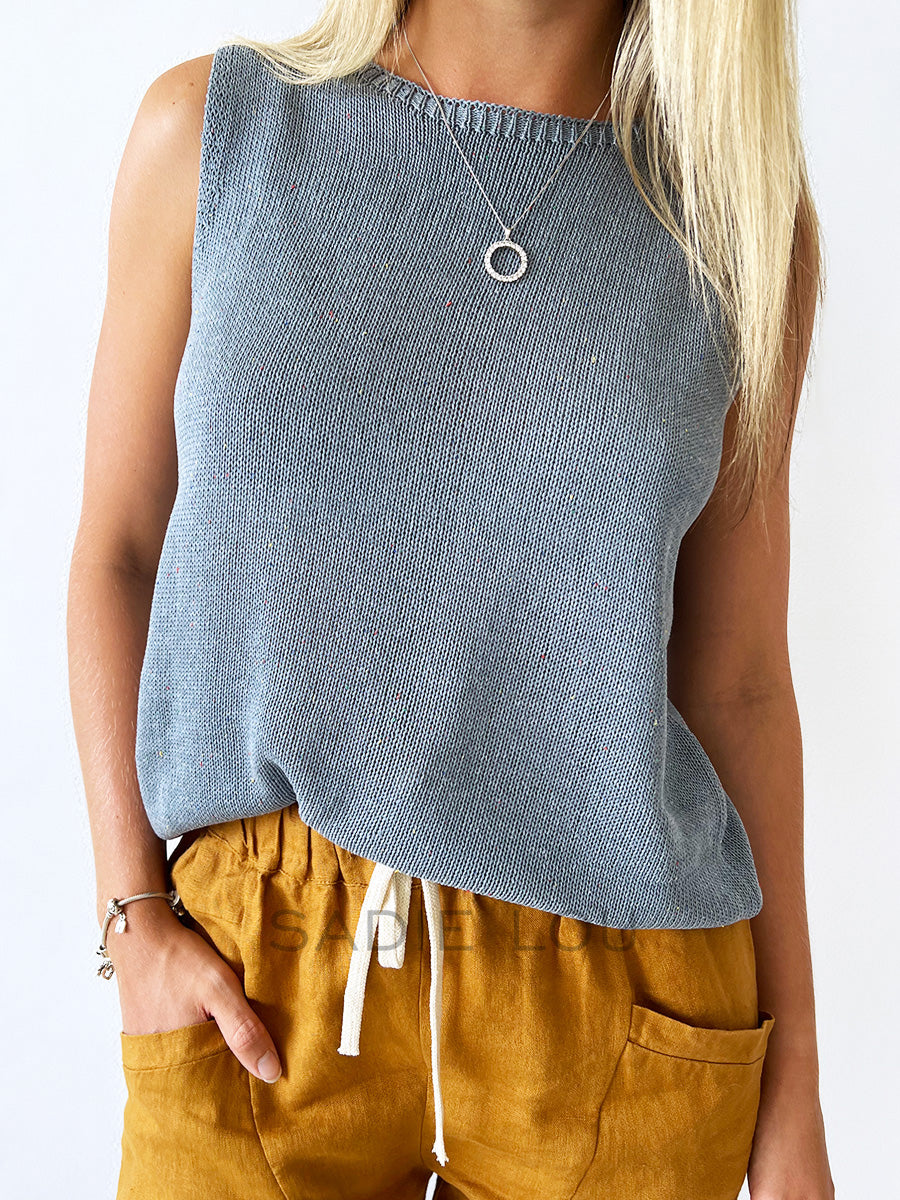 Little Lies / Speckled Spring Tank - Blue