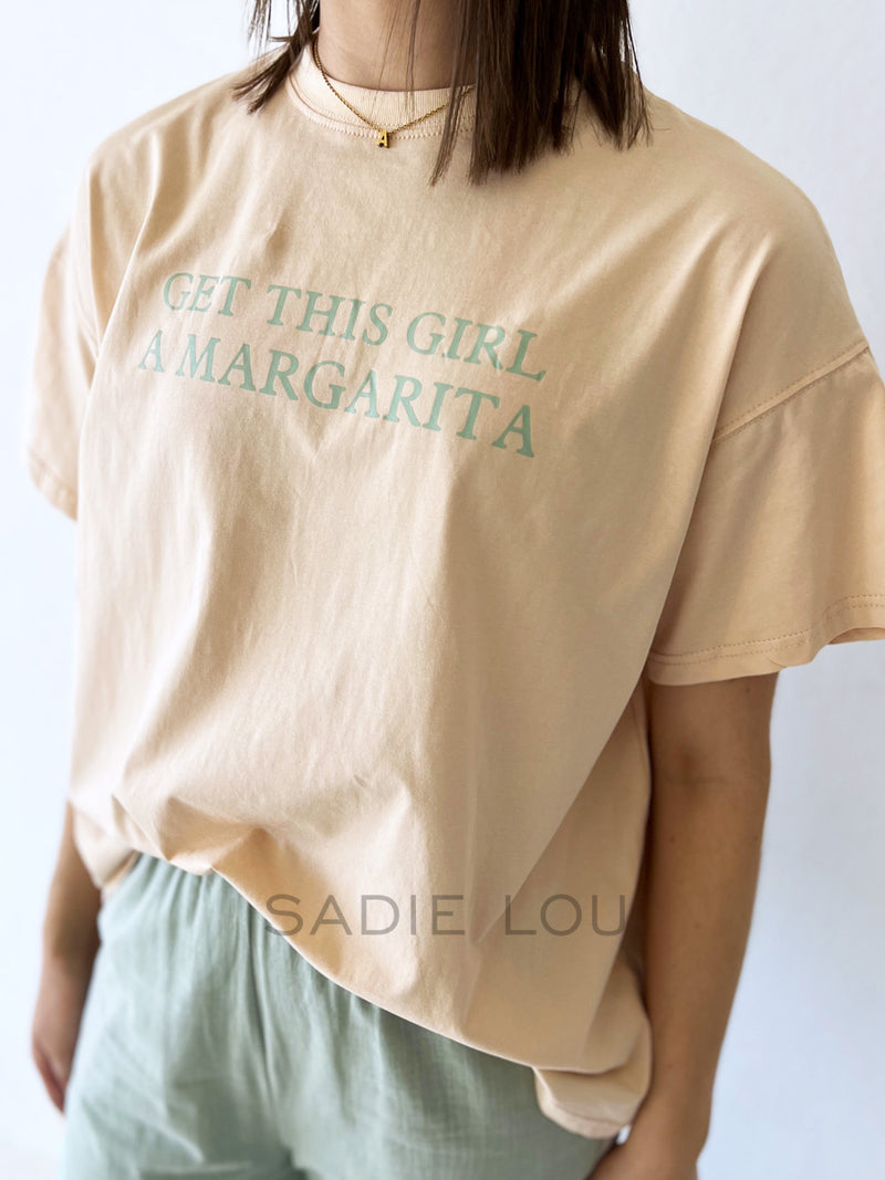 By Frankie / Get this Girl a Marg Tee - Beige/Sage