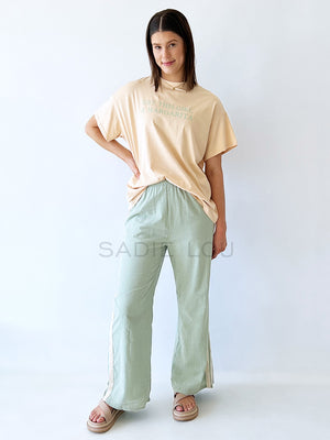 By Frankie / Racer Linen Pant - Sage