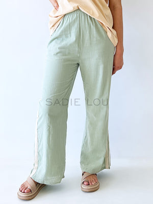 By Frankie / Racer Linen Pant - Sage