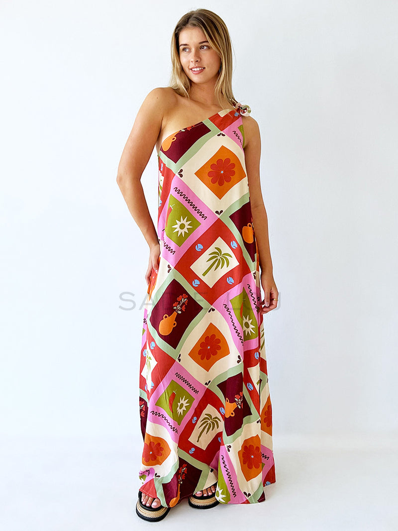 Monica One Shoulder Maxi Dress