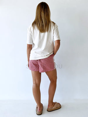 By Frankie /  Racer Shorts - Red Gingham