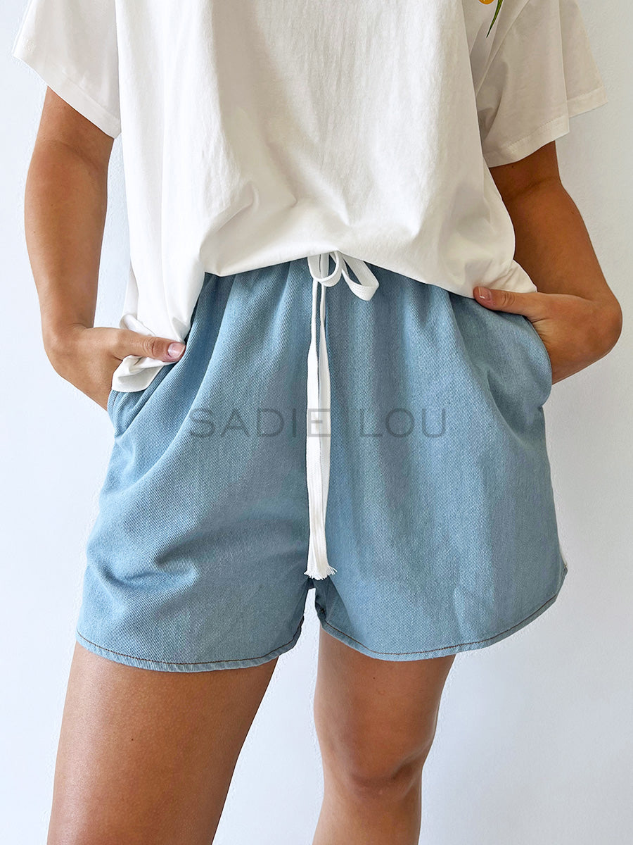 By Frankie /  Denim Racer Shorts