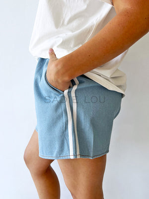 By Frankie /  Denim Racer Shorts