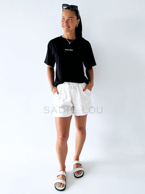 Little Lies / Bronte Linen Shorts - White