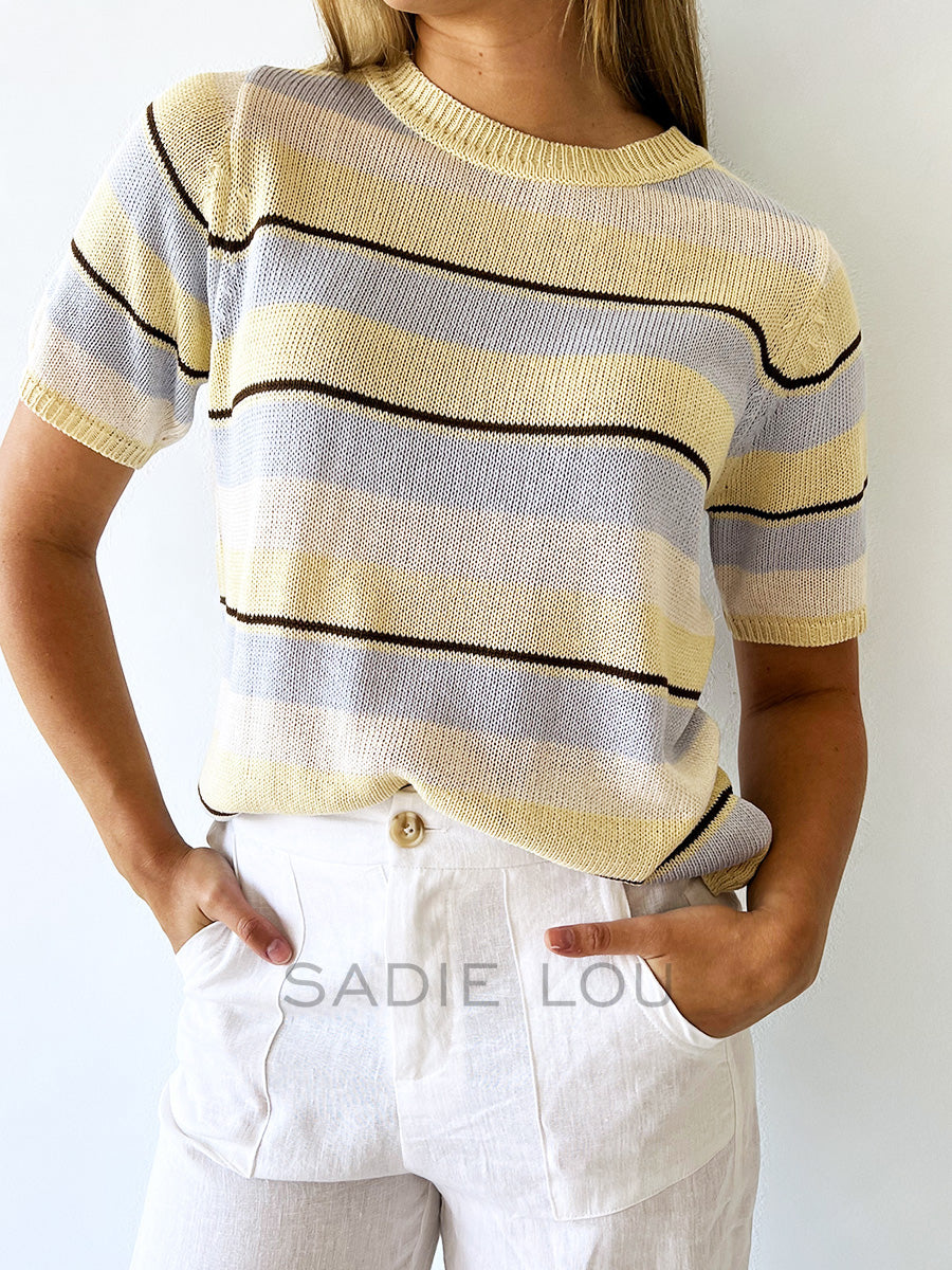 Little Lies / Spring Knit Tee - Multi Stripe