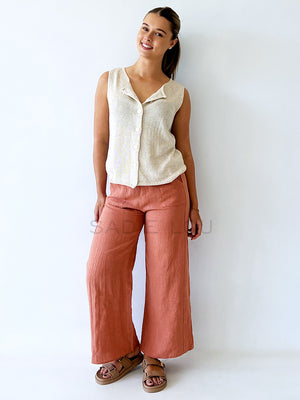 Little Lies / Jude Linen Pant - Peach